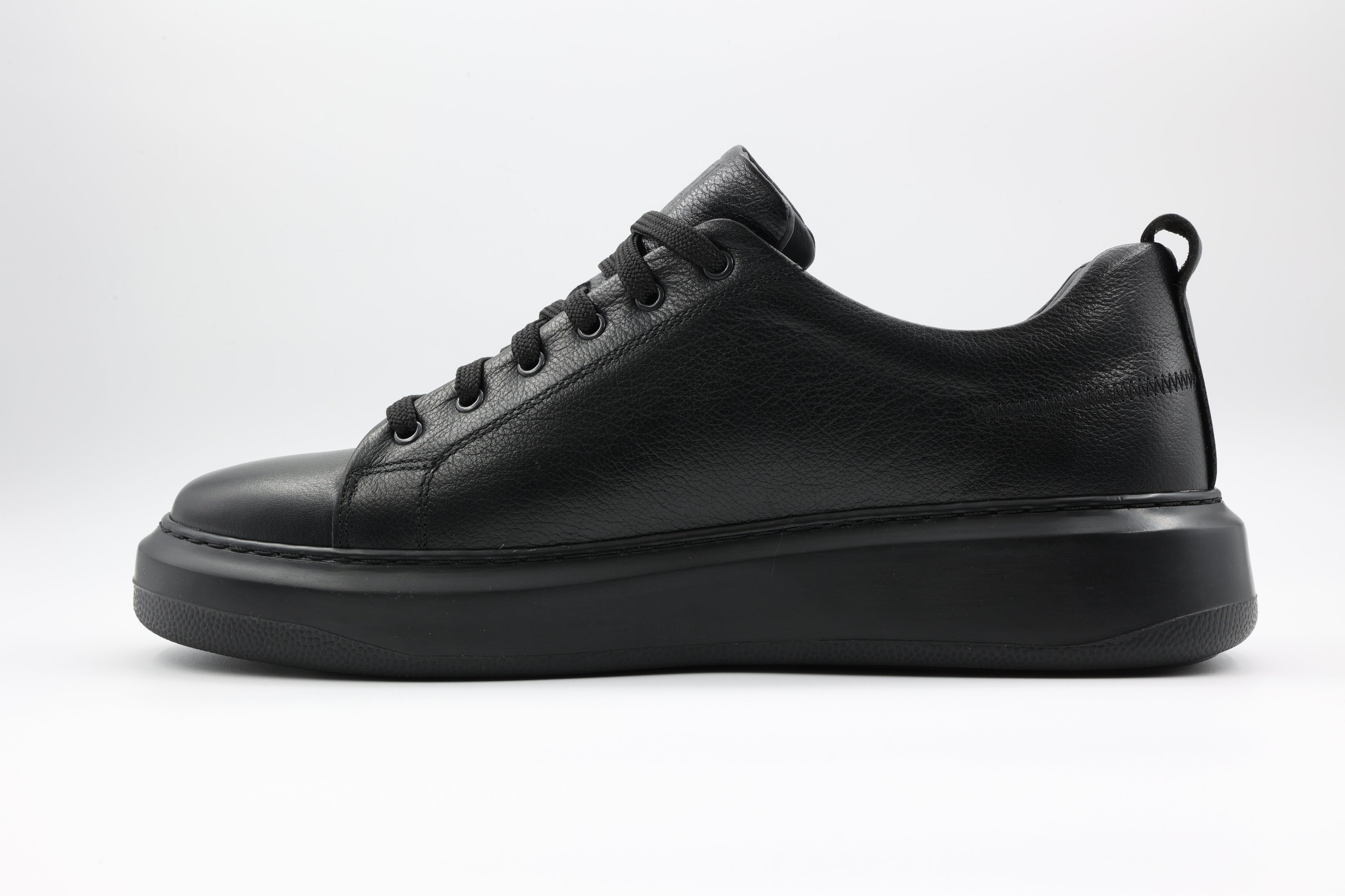 Benim Markam BM Galata%100 Deri Erkek Sneaker Siyah - Siyah taban